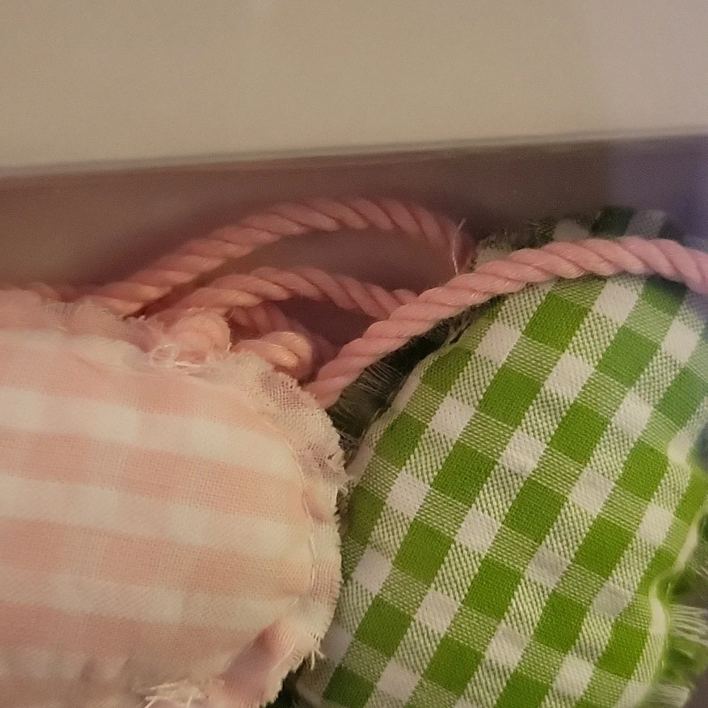 JMLE pink green white gingham Fabric 5